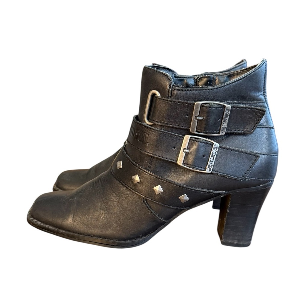 Harley-Davidson Bridgit Shootie Black Leather Bootie Women’s Size 7.5 - Picture 3 of 11